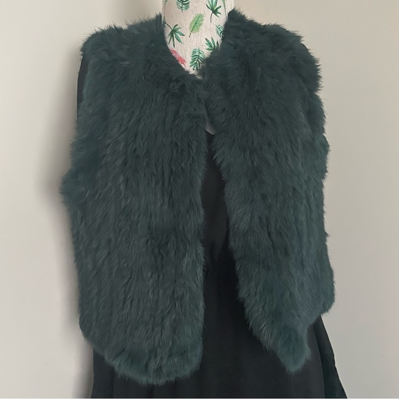 Ethical Lady Luxe Fur Vest 🖤NWT🖤Green - Picture 10 of 16